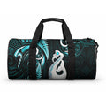 New Zealand Duffle Bag Aotearoa Silver Fern With Manaia Maori Unique Turquoise