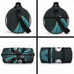 New Zealand Duffle Bag Aotearoa Silver Fern With Manaia Maori Unique Turquoise