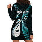 personalised-new-zealand-hoodie-dress-aotearoa-silver-fern-with-manaia-maori-unique-turquoise