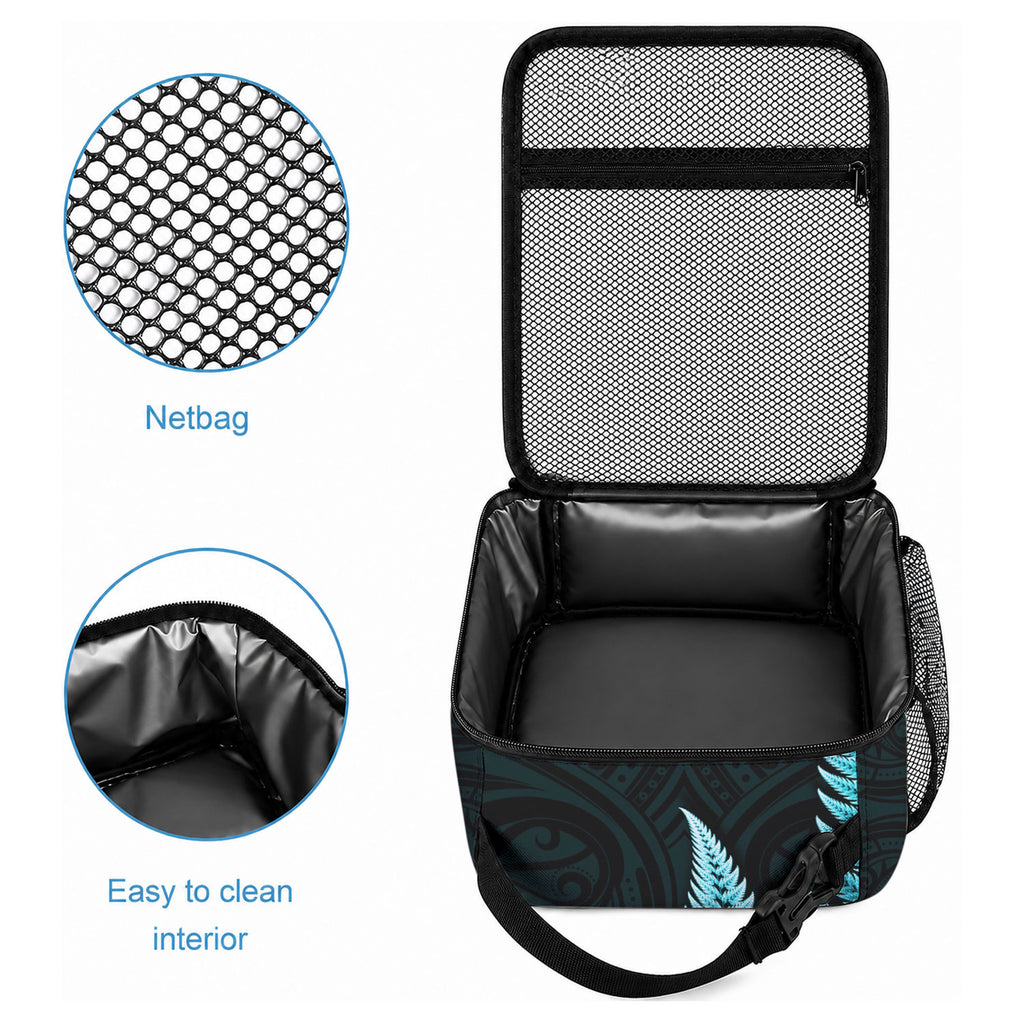 New Zealand Lunch Bag Aotearoa Silver Fern With Manaia Maori Unique Turquoise