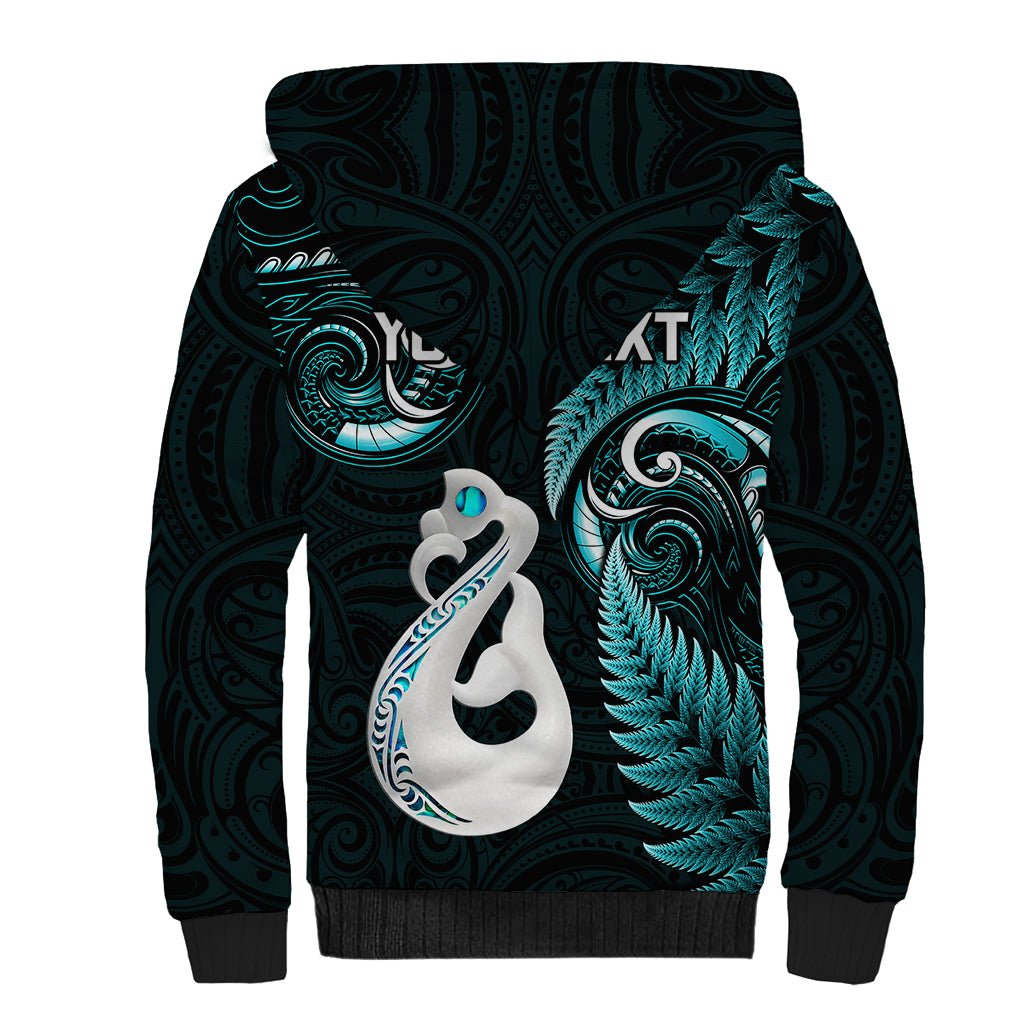 personalised-new-zealand-sherpa-hoodie-aotearoa-silver-fern-with-manaia-maori-unique-turquoise