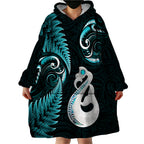 personalised-new-zealand-wearable-blanket-hoodie-aotearoa-silver-fern-with-manaia-maori-unique-turquoise
