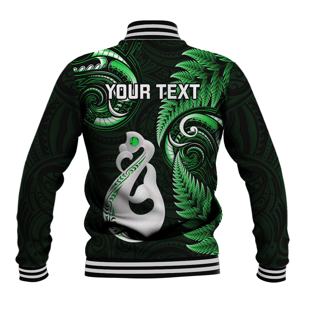 personalised-new-zealand-baseball-jacket-aotearoa-silver-fern-with-manaia-maori-unique-green