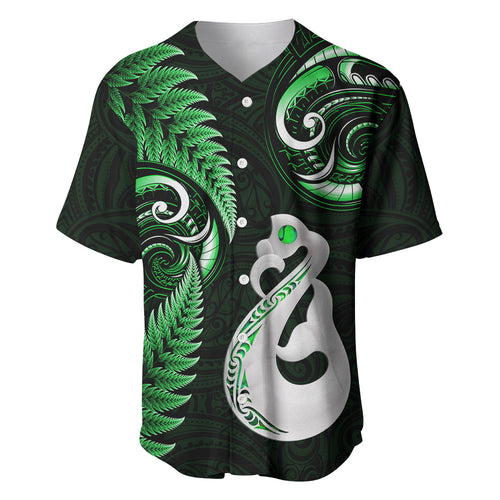 personalised-new-zealand-baseball-jersey-aotearoa-silver-fern-with-manaia-maori-unique-green