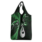 Green New Zealand Grocery Bag Aotearoa Silver Fern With Manaia Maori