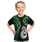 personalised-new-zealand-kid-t-shirt-aotearoa-silver-fern-with-manaia-maori-unique-green