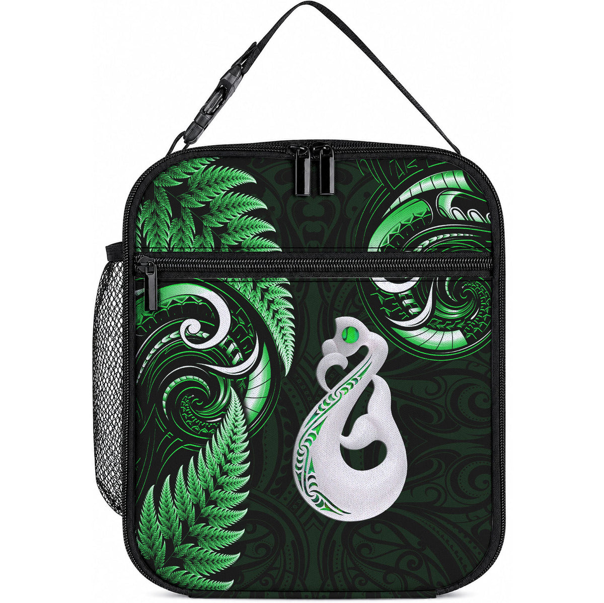 New Zealand Lunch Bag Aotearoa Silver Fern With Manaia Maori Unique Green