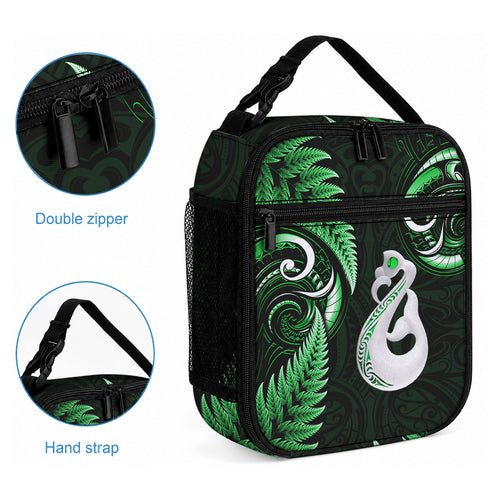 New Zealand Lunch Bag Aotearoa Silver Fern With Manaia Maori Unique Green