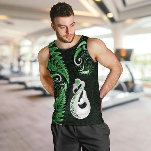 personalised-new-zealand-men-tank-top-aotearoa-silver-fern-with-manaia-maori-unique-green