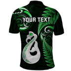 personalised-new-zealand-polo-shirt-aotearoa-silver-fern-with-manaia-maori-unique-green