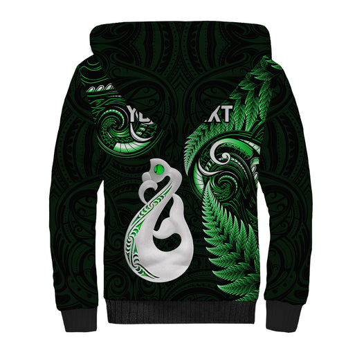 personalised-new-zealand-sherpa-hoodie-aotearoa-silver-fern-with-manaia-maori-unique-green