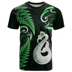 personalised-new-zealand-t-shirt-aotearoa-silver-fern-with-manaia-maori-unique-green