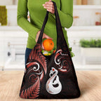 Red New Zealand Grocery Bag Aotearoa Silver Fern With Manaia Maori