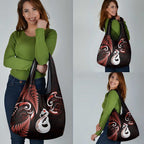 Red New Zealand Grocery Bag Aotearoa Silver Fern With Manaia Maori