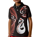 personalised-new-zealand-kid-polo-shirt-aotearoa-silver-fern-with-manaia-maori-unique-red
