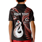 personalised-new-zealand-kid-polo-shirt-aotearoa-silver-fern-with-manaia-maori-unique-red