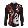 personalised-new-zealand-long-sleeve-button-shirt-aotearoa-silver-fern-with-manaia-maori-unique-red