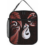 New Zealand Lunch Bag Aotearoa Silver Fern With Manaia Maori Unique Red
