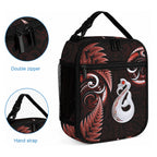 New Zealand Lunch Bag Aotearoa Silver Fern With Manaia Maori Unique Red