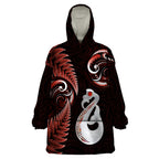 personalised-new-zealand-wearable-blanket-hoodie-aotearoa-silver-fern-with-manaia-maori-unique-red