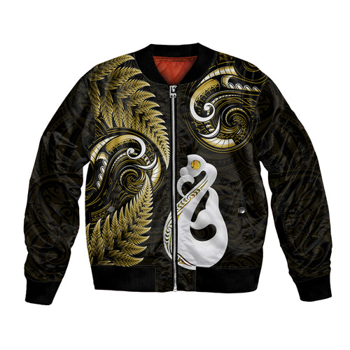 personalised-new-zealand-bomber-jacket-aotearoa-silver-fern-with-manaia-maori-unique-gold