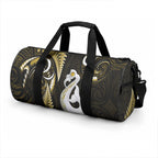 New Zealand Duffle Bag Aotearoa Silver Fern With Manaia Maori Unique Gold