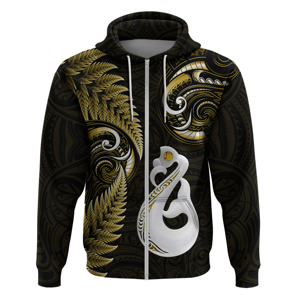 personalised-new-zealand-hoodie-aotearoa-silver-fern-with-manaia-maori-unique-gold