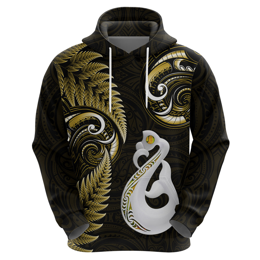 personalised-new-zealand-hoodie-aotearoa-silver-fern-with-manaia-maori-unique-gold