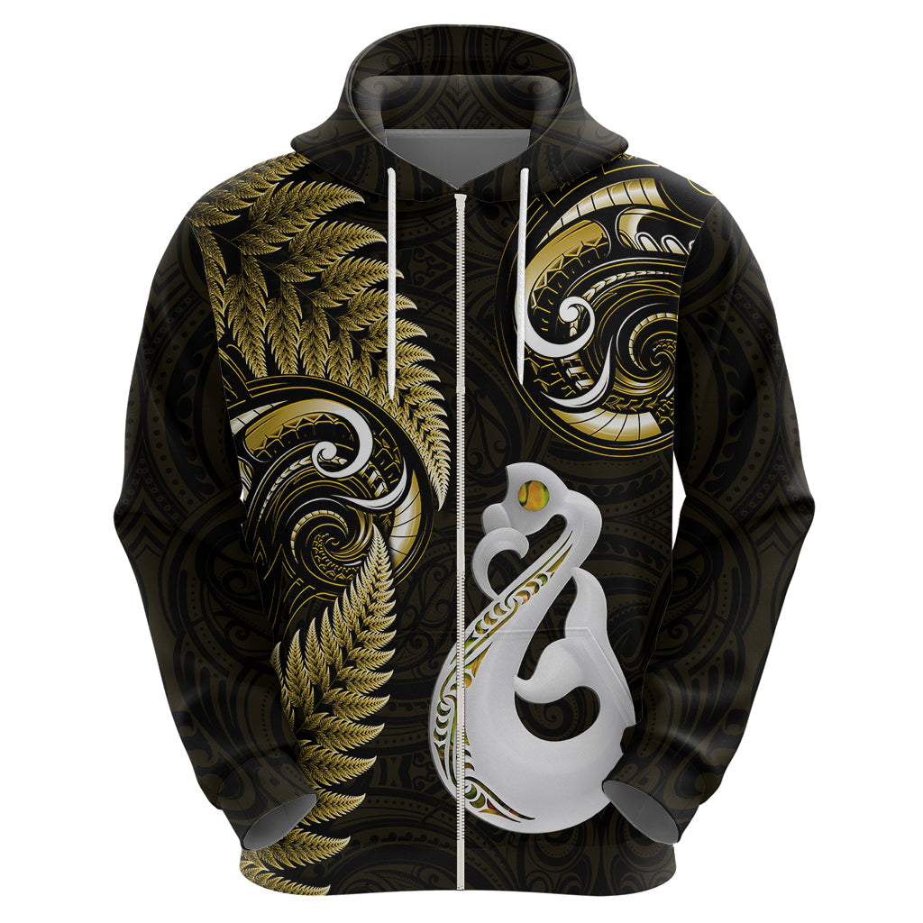 personalised-new-zealand-hoodie-aotearoa-silver-fern-with-manaia-maori-unique-gold
