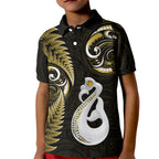 personalised-new-zealand-kid-polo-shirt-aotearoa-silver-fern-with-manaia-maori-unique-gold
