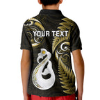personalised-new-zealand-kid-polo-shirt-aotearoa-silver-fern-with-manaia-maori-unique-gold