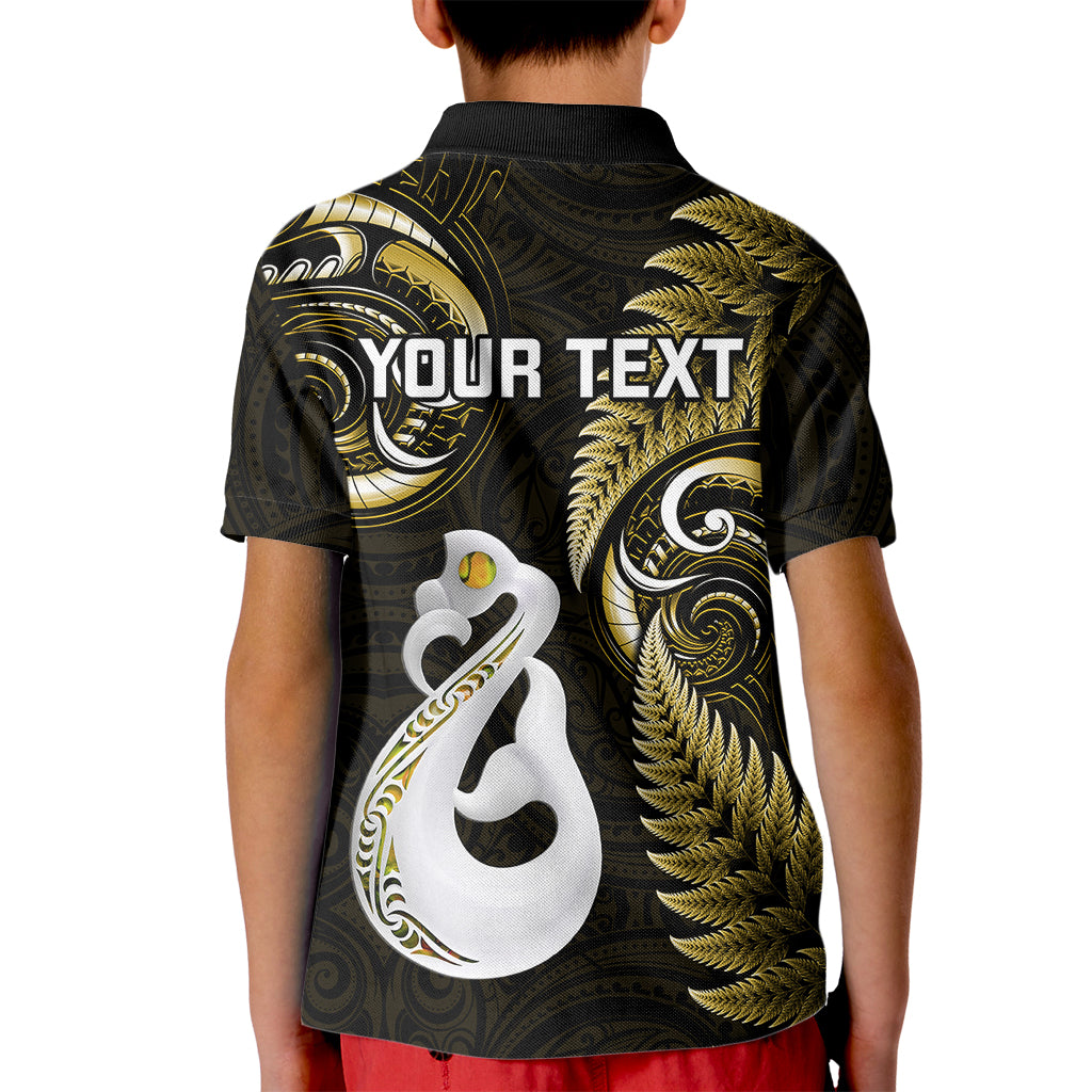 personalised-new-zealand-kid-polo-shirt-aotearoa-silver-fern-with-manaia-maori-unique-gold