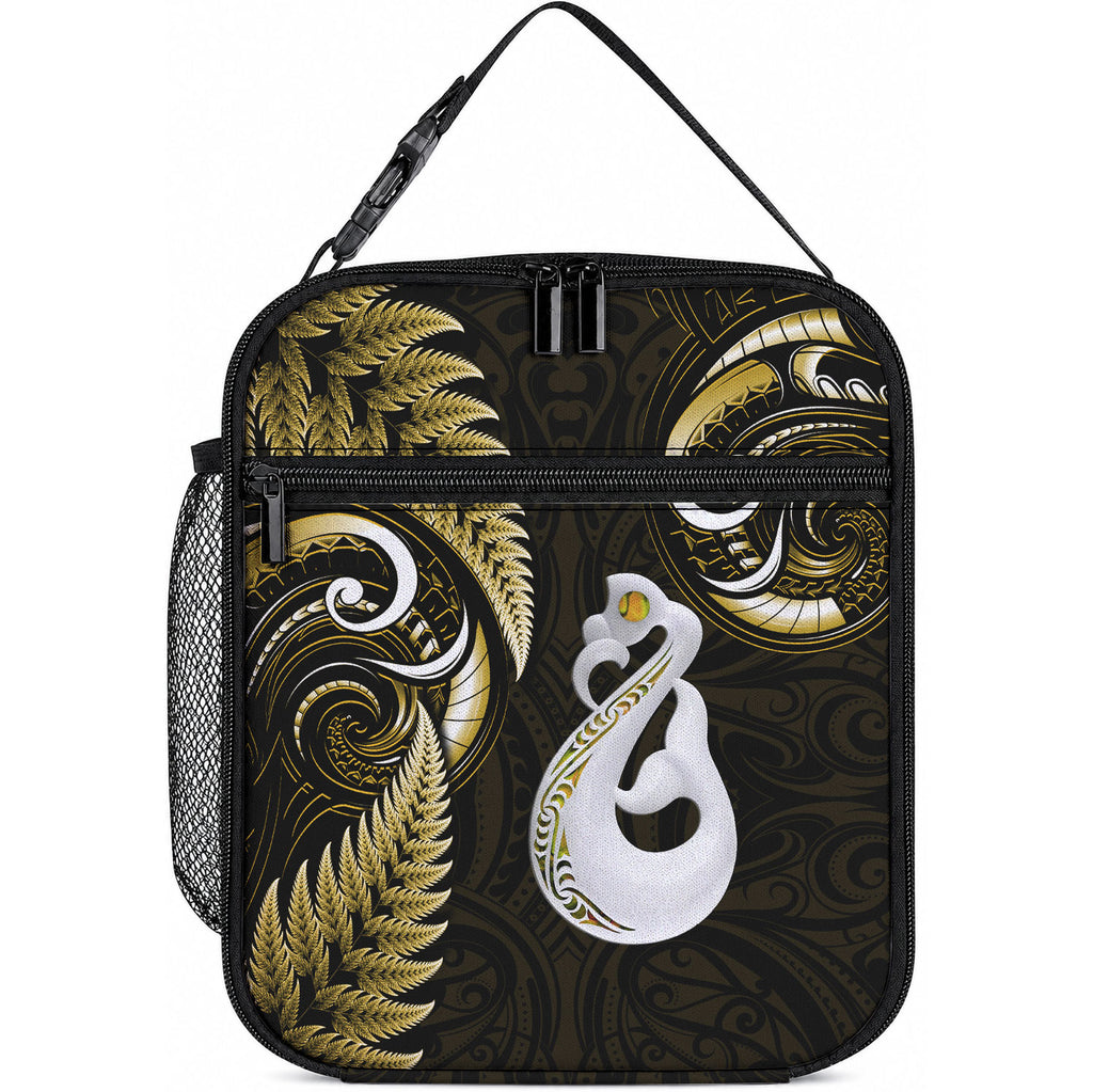 New Zealand Lunch Bag Aotearoa Silver Fern With Manaia Maori Unique Gold