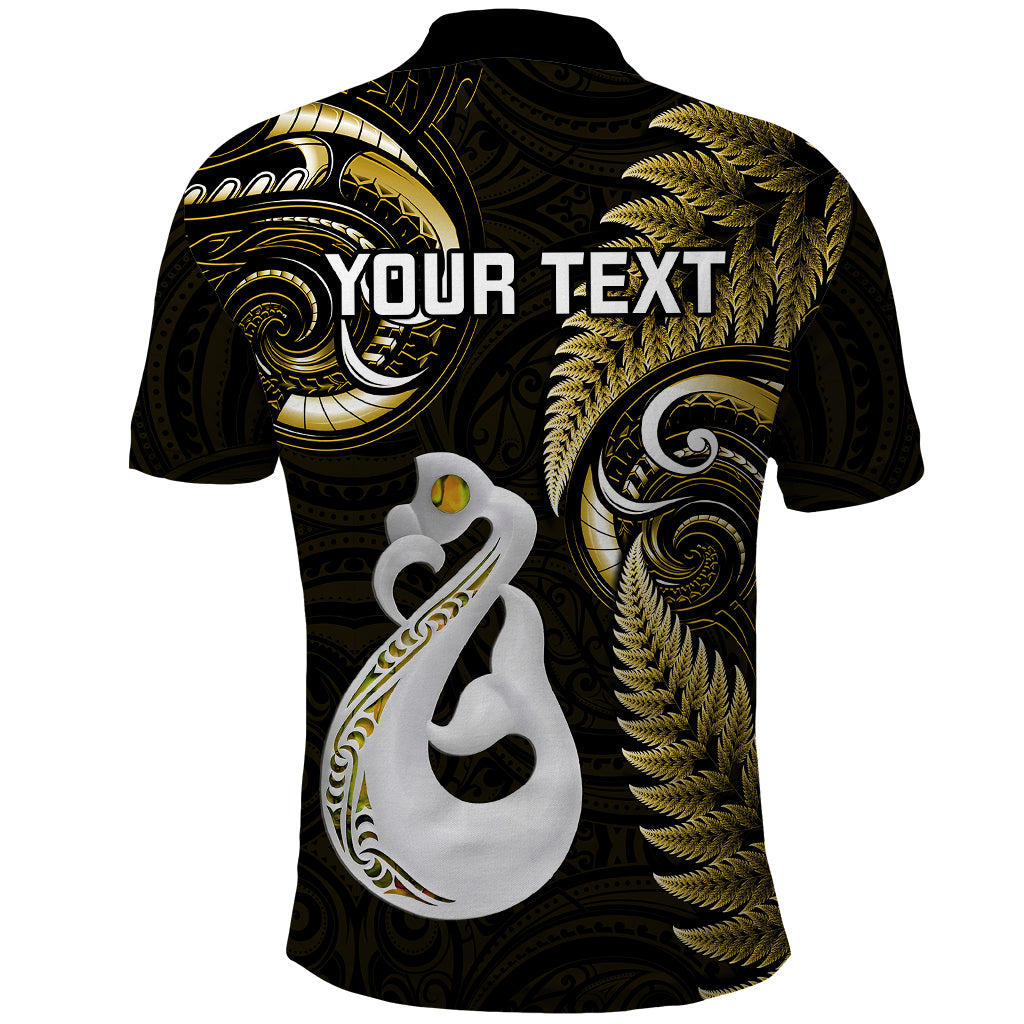 personalised-new-zealand-polo-shirt-aotearoa-silver-fern-with-manaia-maori-unique-gold