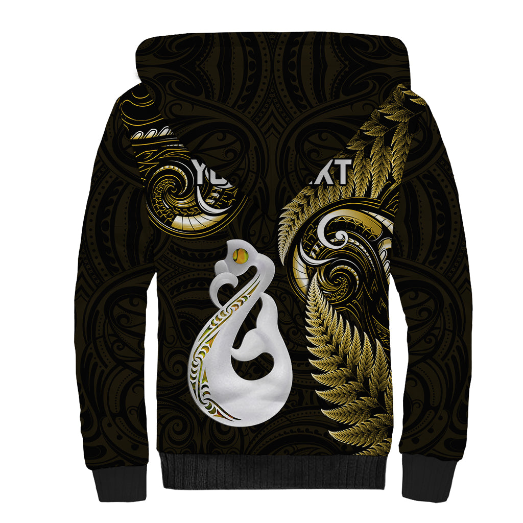 personalised-new-zealand-sherpa-hoodie-aotearoa-silver-fern-with-manaia-maori-unique-gold