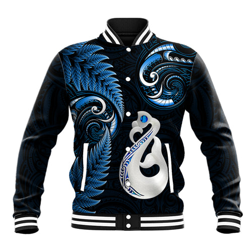 personalised-new-zealand-baseball-jacket-aotearoa-silver-fern-with-manaia-maori-unique-blue
