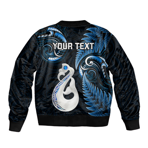 personalised-new-zealand-bomber-jacket-aotearoa-silver-fern-with-manaia-maori-unique-blue