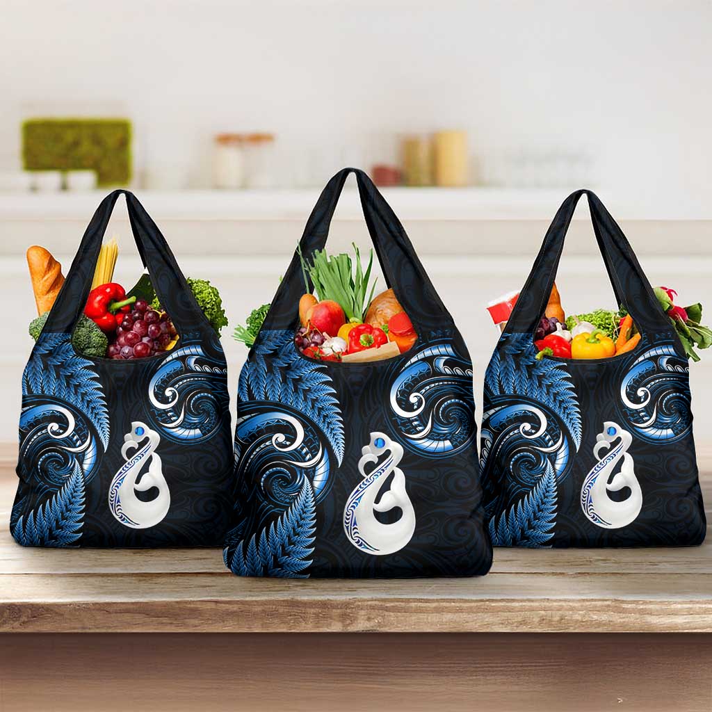 Nlue New Zealand Grocery Bag Aotearoa Silver Fern With Manaia Maori