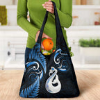 Nlue New Zealand Grocery Bag Aotearoa Silver Fern With Manaia Maori