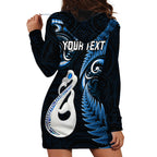 personalised-new-zealand-hoodie-dress-aotearoa-silver-fern-with-manaia-maori-unique-blue