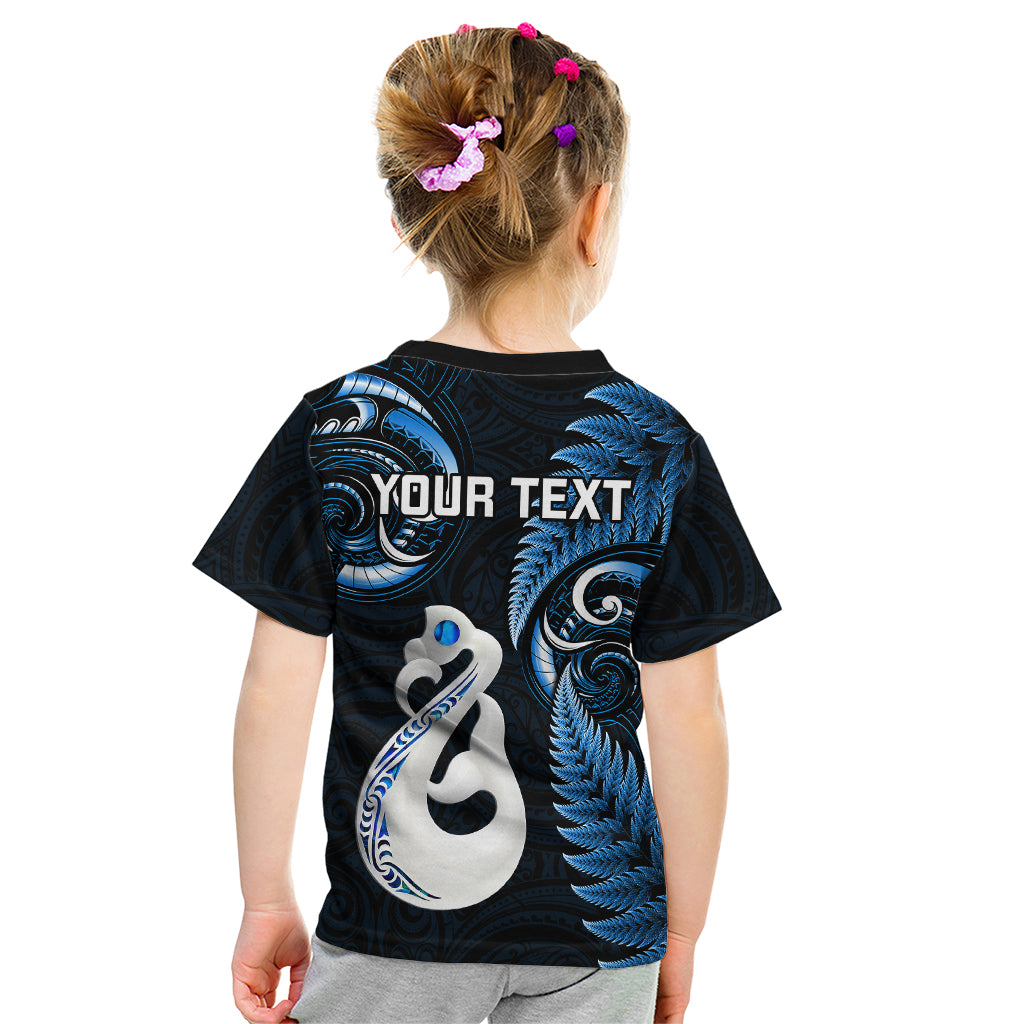 personalised-new-zealand-kid-t-shirt-aotearoa-silver-fern-with-manaia-maori-unique-blue