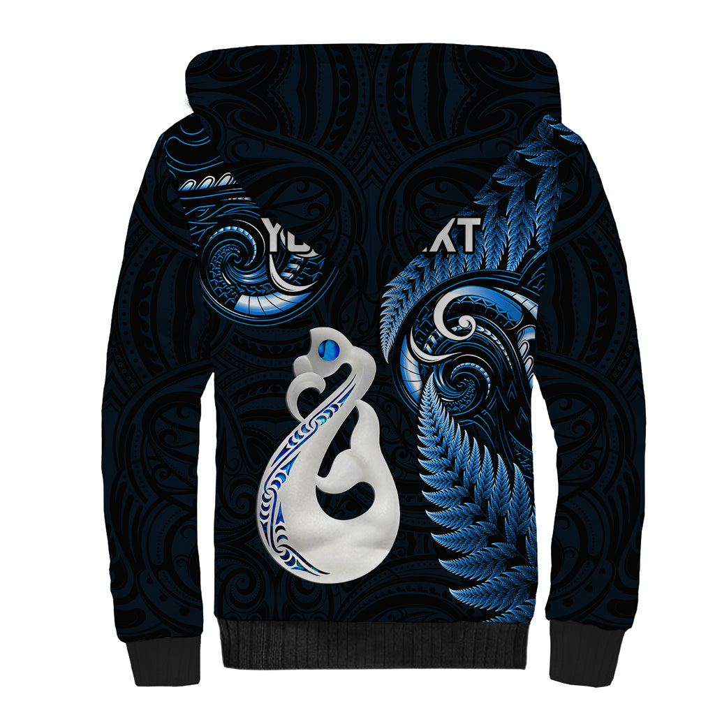 personalised-new-zealand-sherpa-hoodie-aotearoa-silver-fern-with-manaia-maori-unique-blue