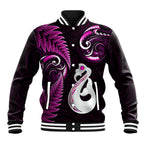 personalised-new-zealand-baseball-jacket-aotearoa-silver-fern-with-manaia-maori-unique-pink