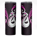 New Zealand Skinny Tumbler Aotearoa Silver Fern With Manaia Maori Unique Pink