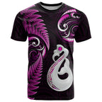 personalised-new-zealand-t-shirt-aotearoa-silver-fern-with-manaia-maori-unique-pink