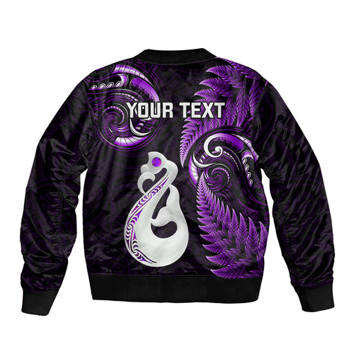 personalised-new-zealand-bomber-jacket-aotearoa-silver-fern-with-manaia-maori-unique-purple