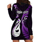personalised-new-zealand-hoodie-dress-aotearoa-silver-fern-with-manaia-maori-unique-purple