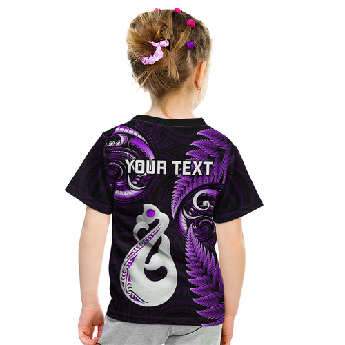 personalised-new-zealand-kid-t-shirt-aotearoa-silver-fern-with-manaia-maori-unique-purple