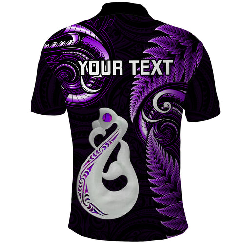 personalised-new-zealand-polo-shirt-aotearoa-silver-fern-with-manaia-maori-unique-purple