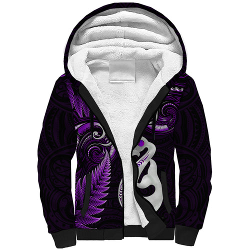 personalised-new-zealand-sherpa-hoodie-aotearoa-silver-fern-with-manaia-maori-unique-purple